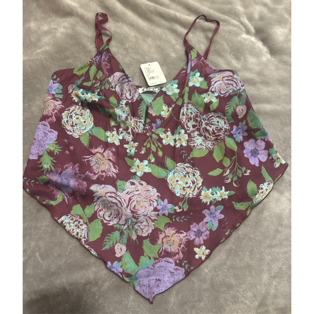 Women's Free People Burgundy Floral Camisole S